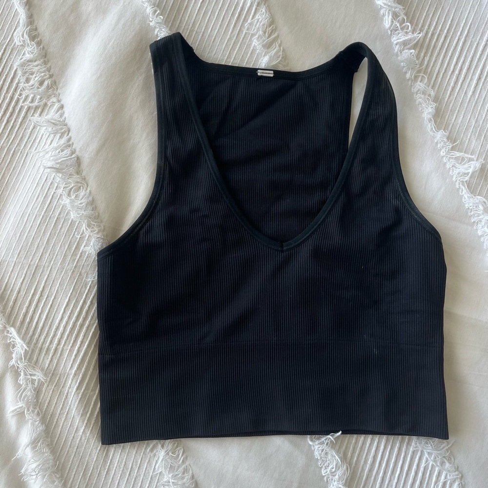 Athleta Aurora seamless crop rib tank